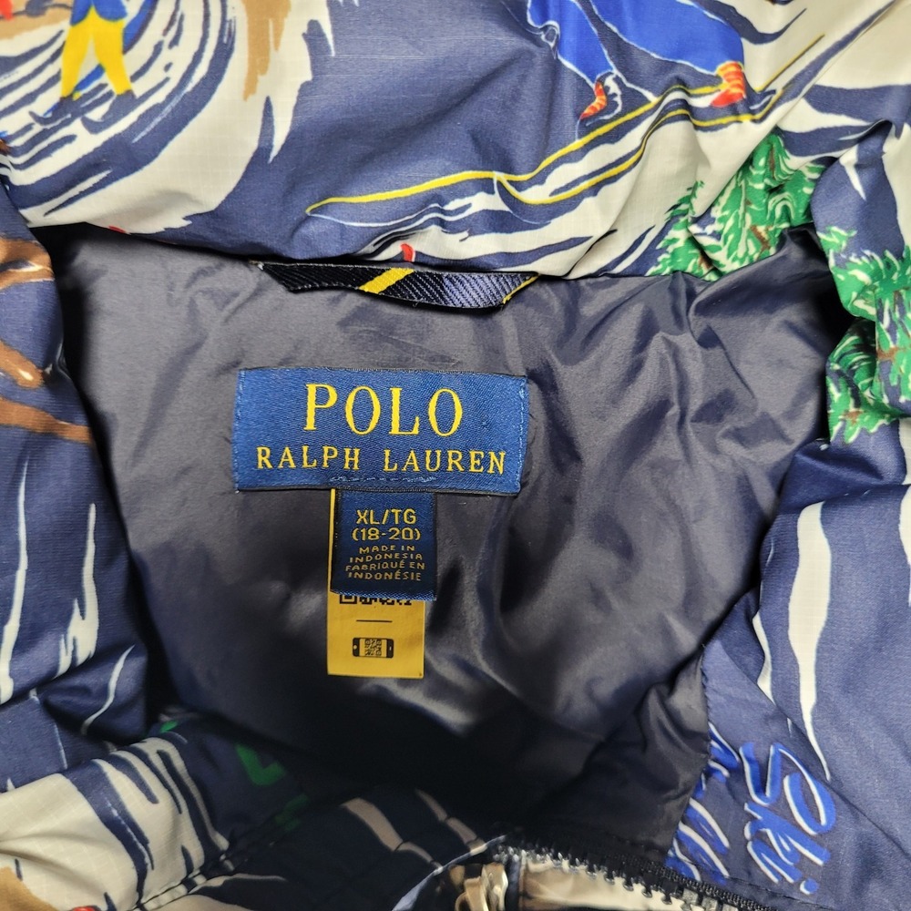 Polo Ralph Lauren Puffer Jacket Coat Boys XL 18/20 Ski Print Water Repellent - Picture 8 of 16